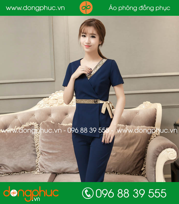 Đồng phục spa màu tím than